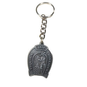 Tequila Herradura 1870 Pewter Keychain Horse Shoe Shape